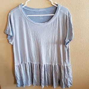 Baby blue short sleeve top